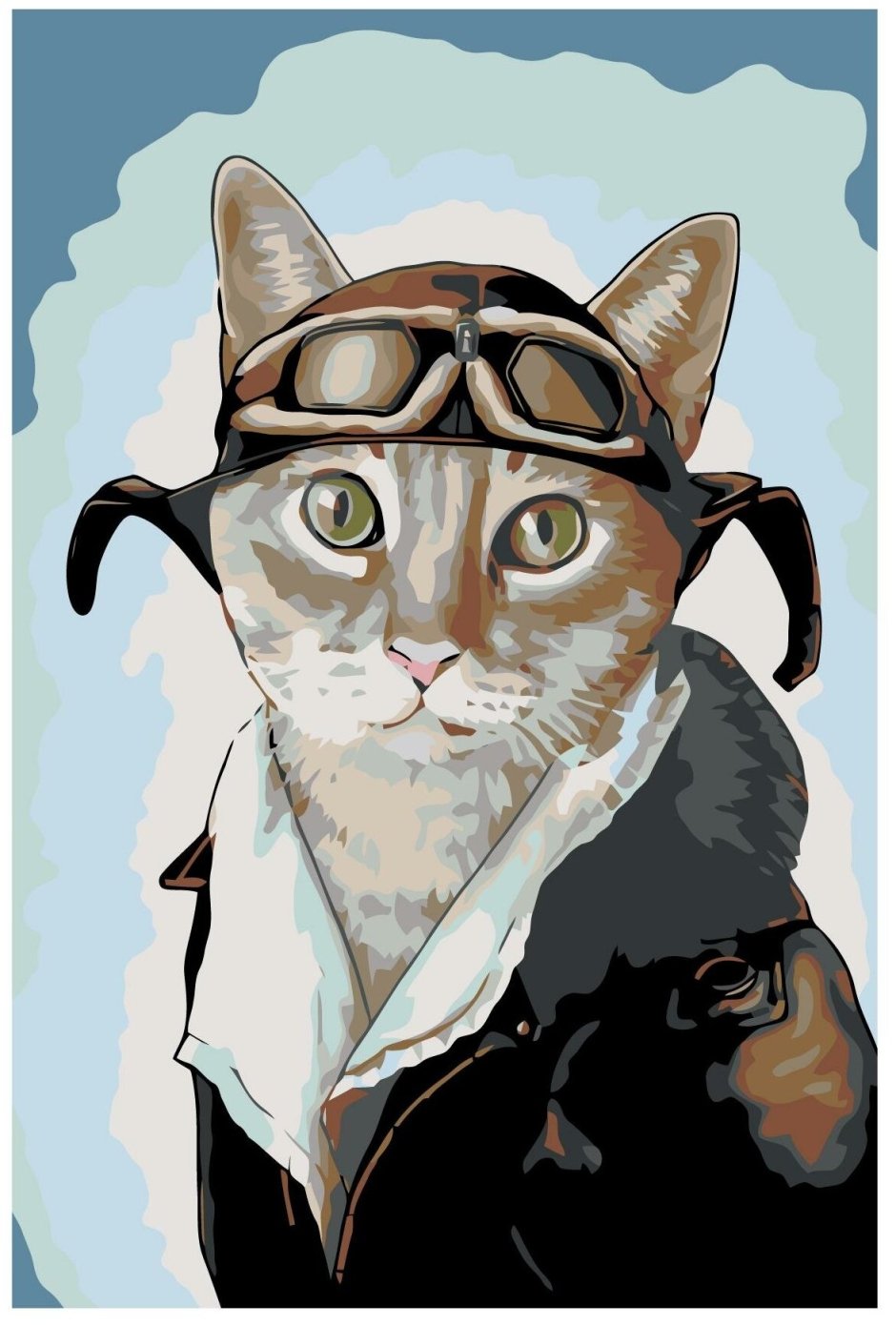 Картина по номерам кот летчик