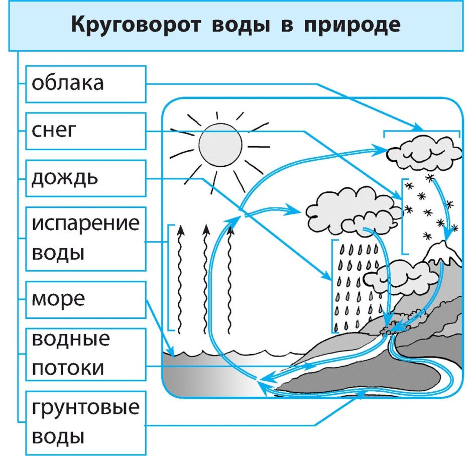 Круговорот воды схема 11 класс