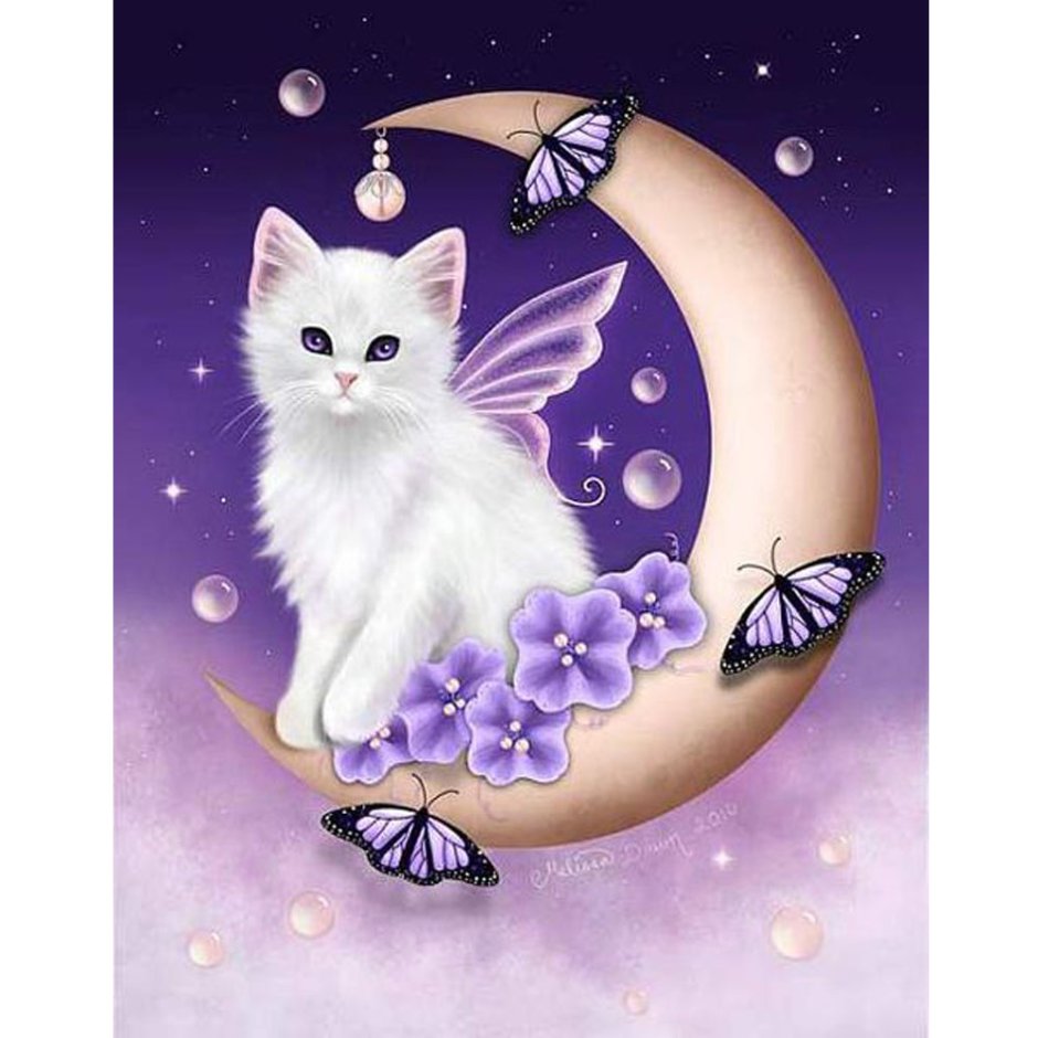 Лунный кот картина по номерам