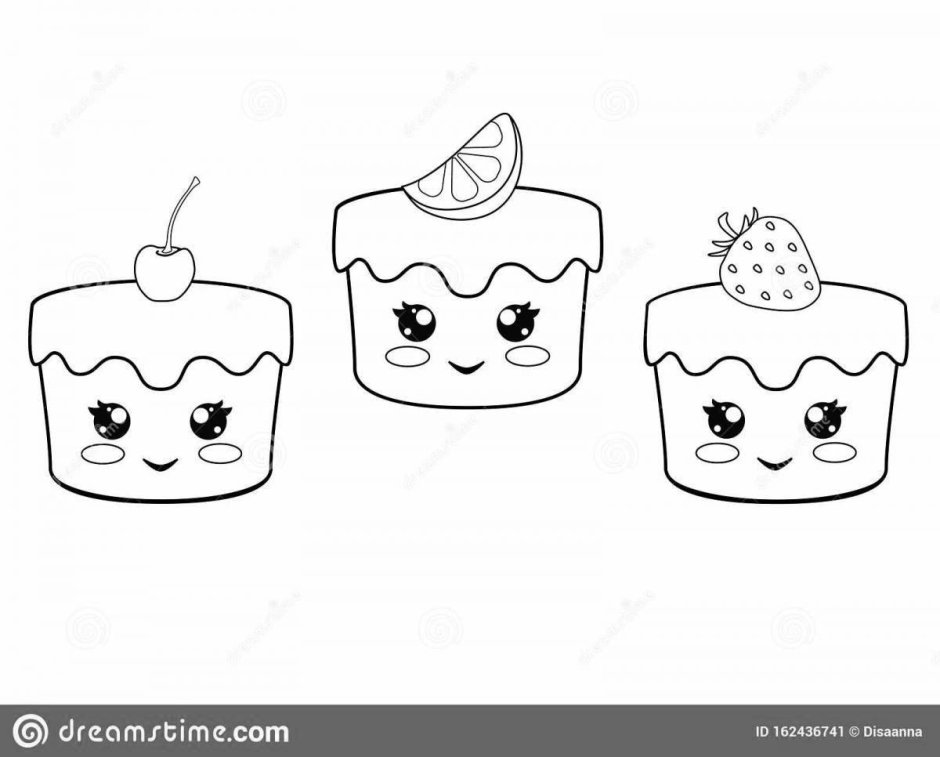 Раскраски пироженки с глазками