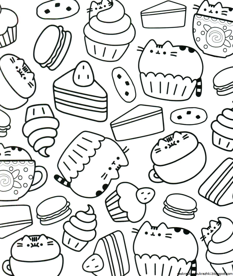 Раскраска милая еда