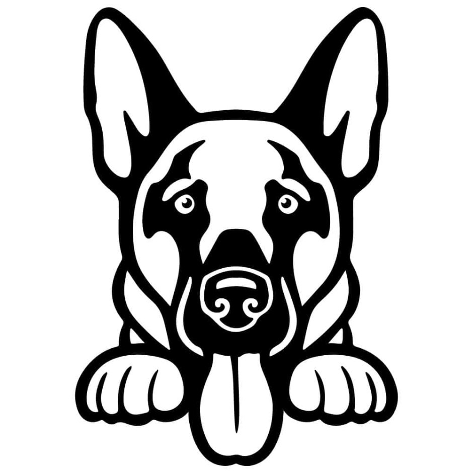 Силуэт морды овчарки