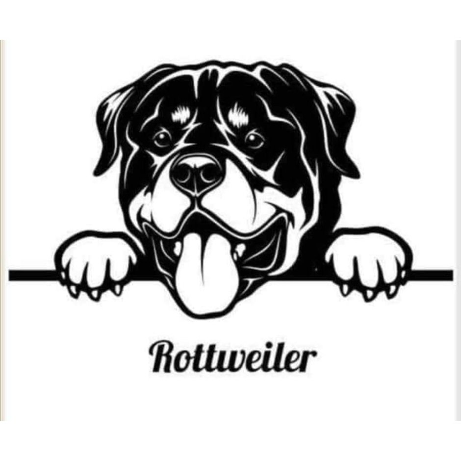 Ротвейлера вектор черно белый