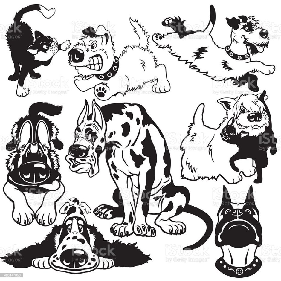 Стилизованные изображения кошек и собак