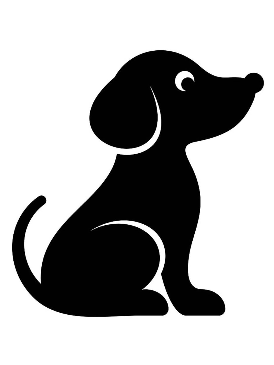 Щенок силуэт для детей