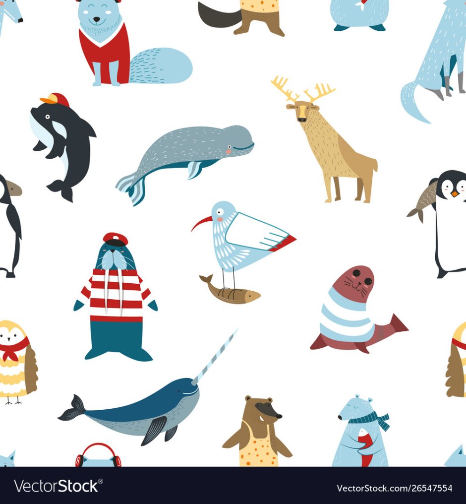 Животные Арктики вектор