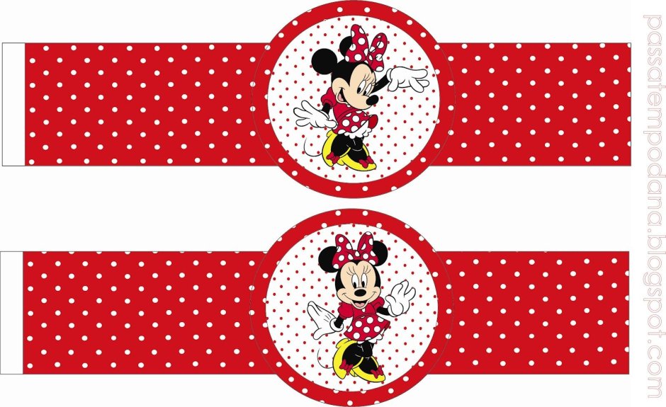 Наклейки на бутылки Минни Маус