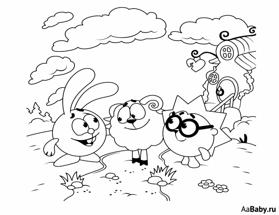 Смешарики раскраска Копатыч