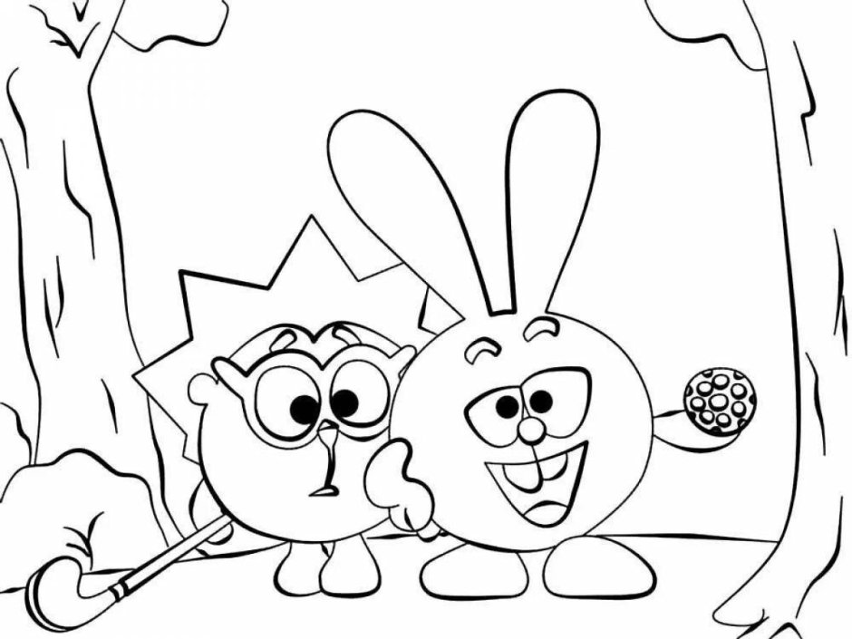 Смешарики спорт раскраска Крош