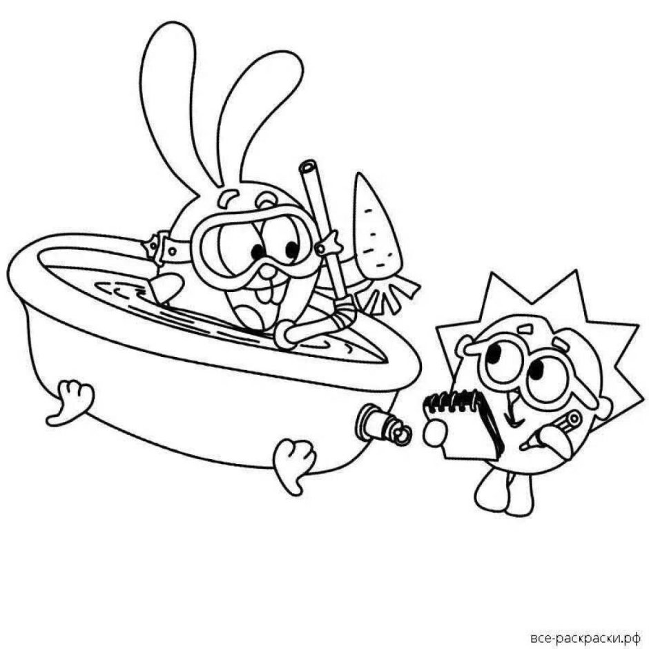 Крош из смешариков раскраска