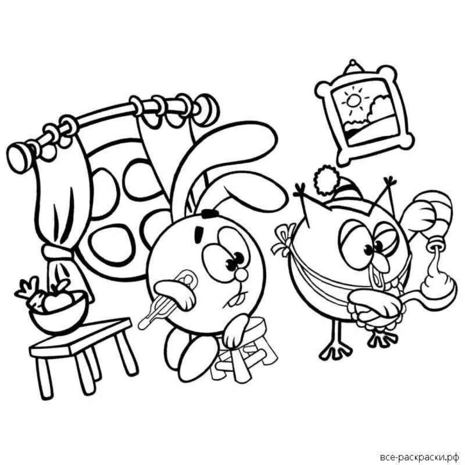 Раскраска Смешарики Крош