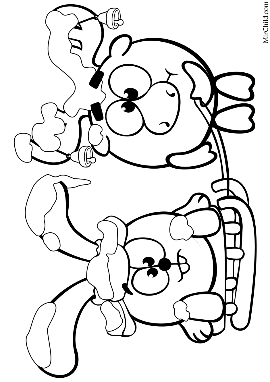Раскраски для детей 3-4 лет Смешарики