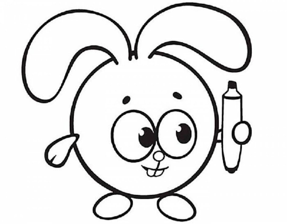 Крош и Ежик раскраска