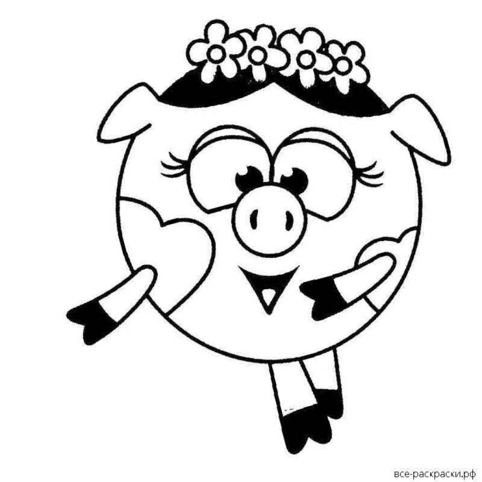 Раскраски Смешарики маленькие