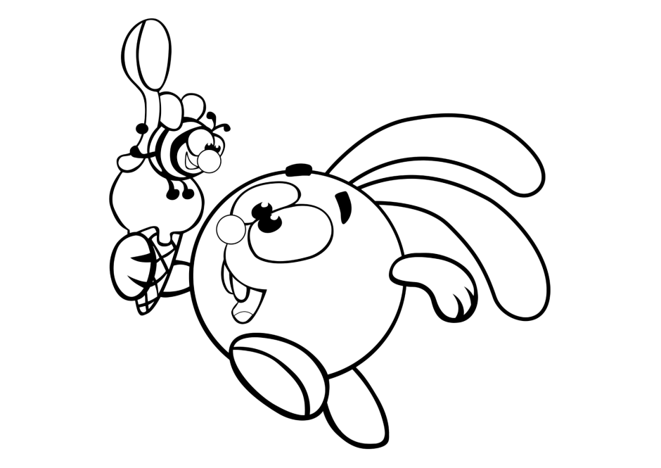 Крош из смешариков раскраска