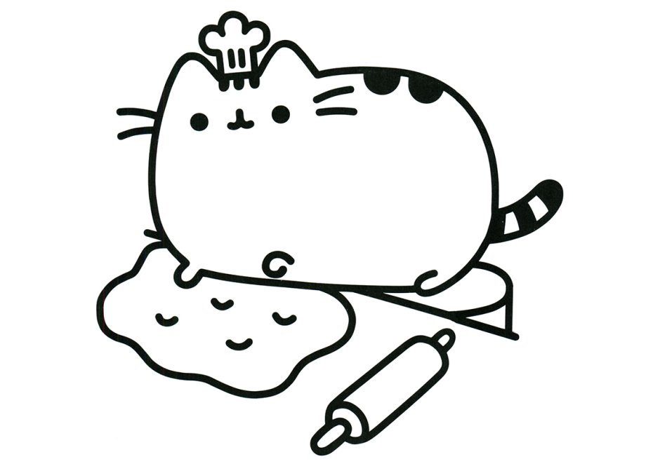 Раскраска котик Пушин
