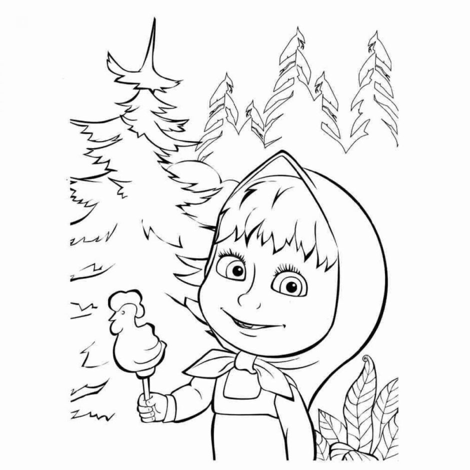 Раскраски для детей Маша и медведь