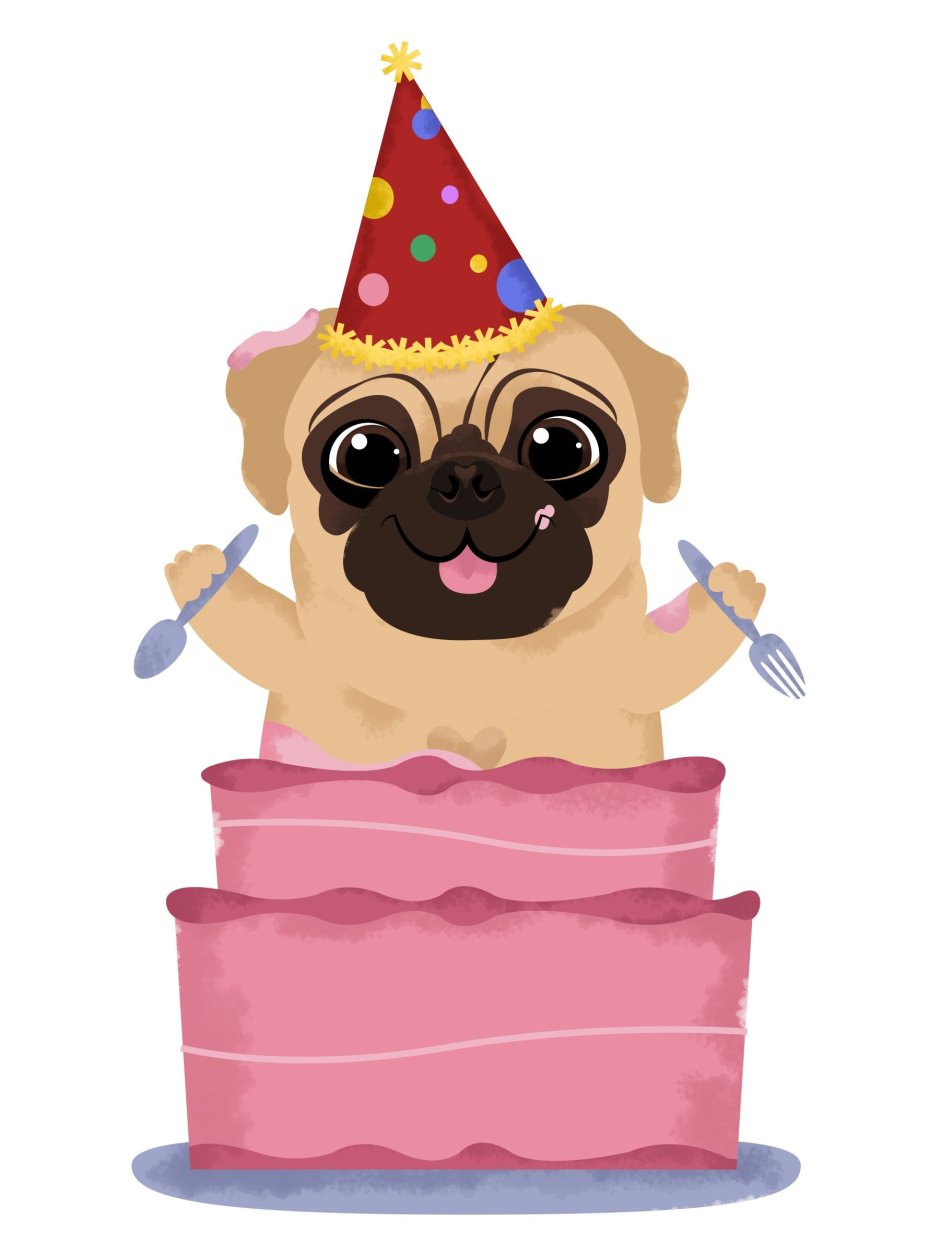 Собачка в праздничном колпаке