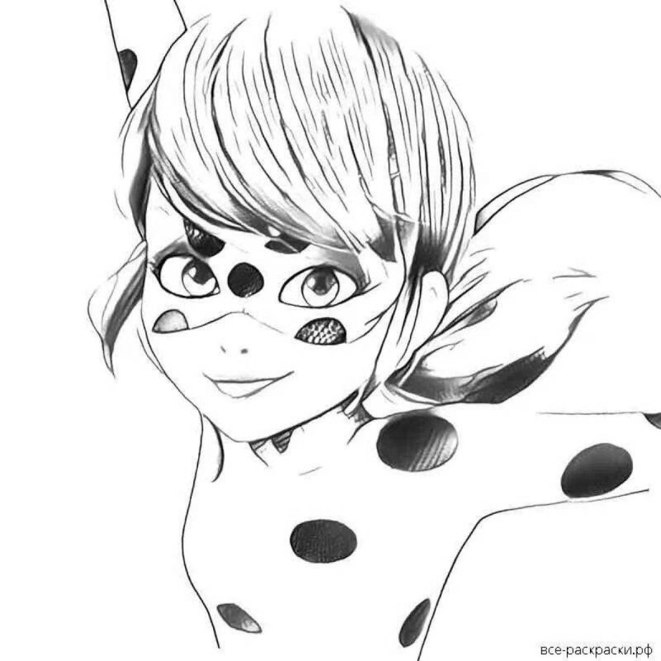 Разукрашка леди баг