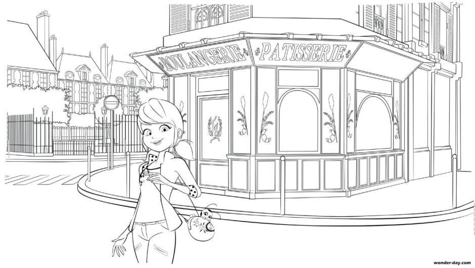 Раскраска комната Маринетт