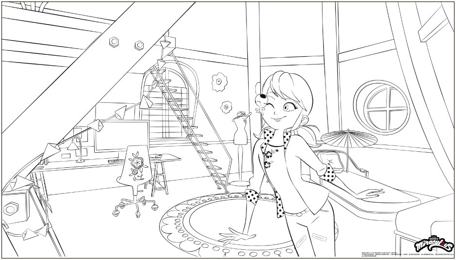 Маринетт из леди баг раскраска