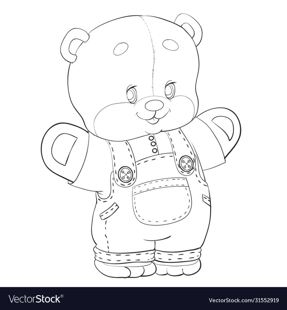 Раскраска мишка в подгузнике