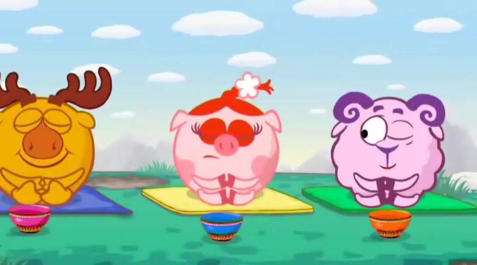 Смешарики Нюша и Лосяш