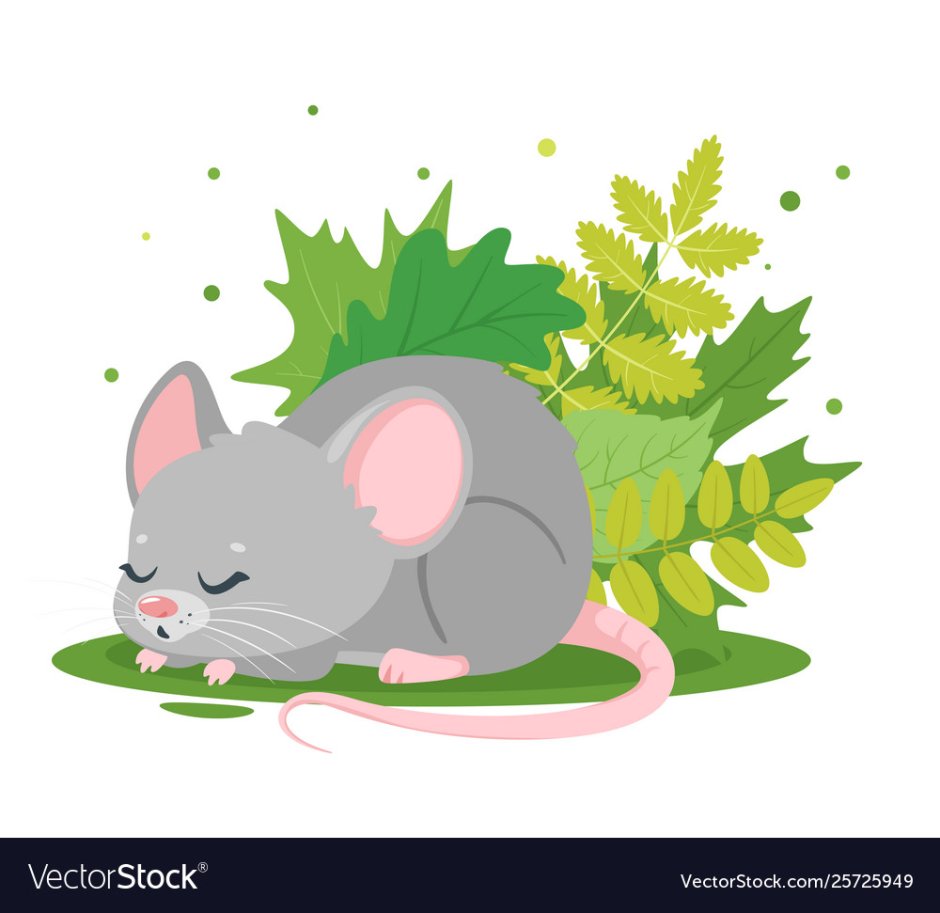 Спящий мышонок вектор