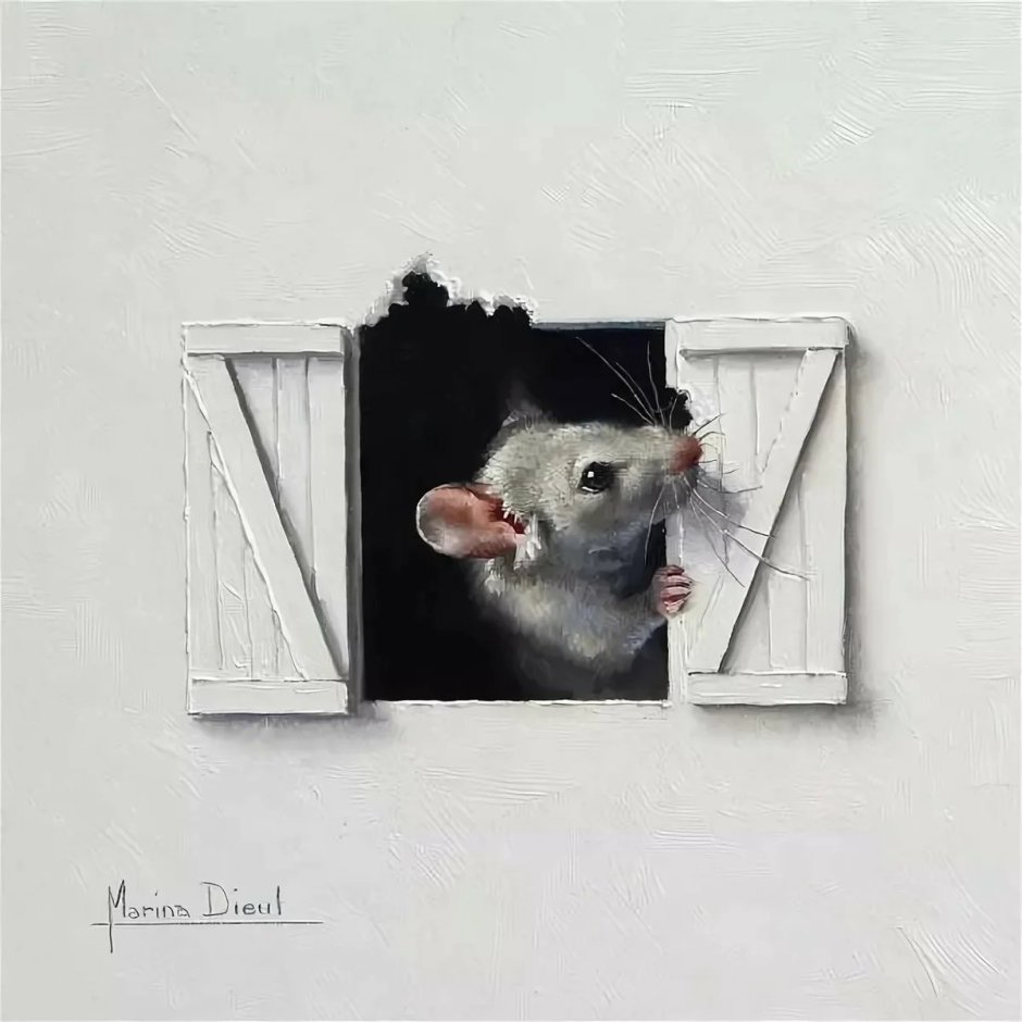 Норка мышки в стене