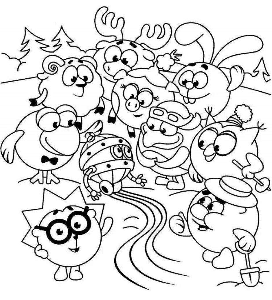 Смешарики железная няня раскраска