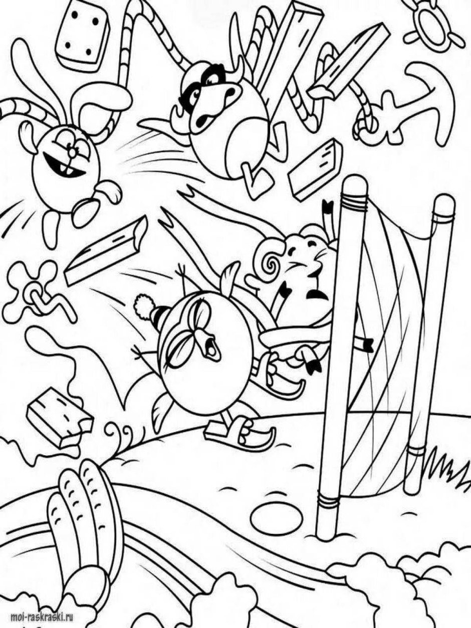 Смешарики раскраска для детей