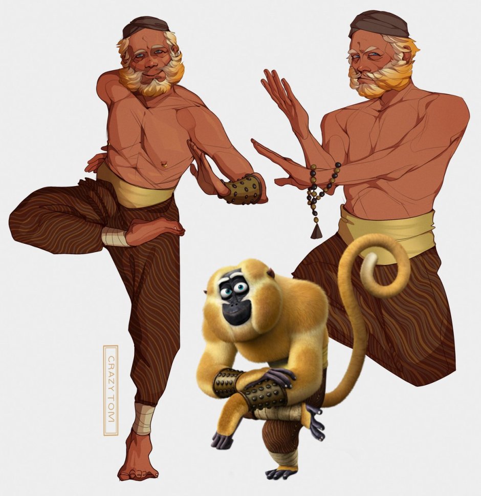 Хуманизация героев мультфильма кунг фу Панда