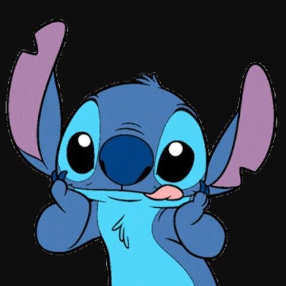 Голова Стича на черном фоне