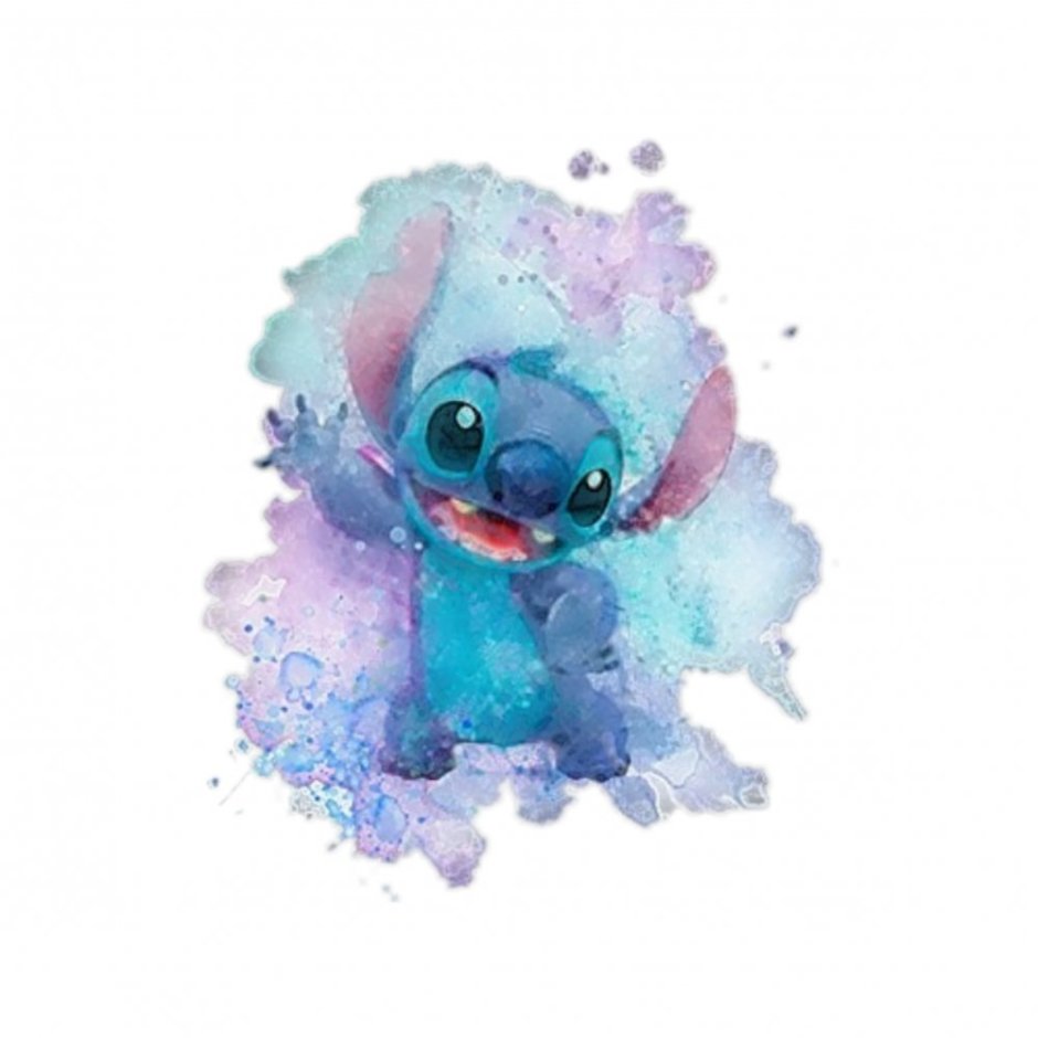 Лило и Стич акварель