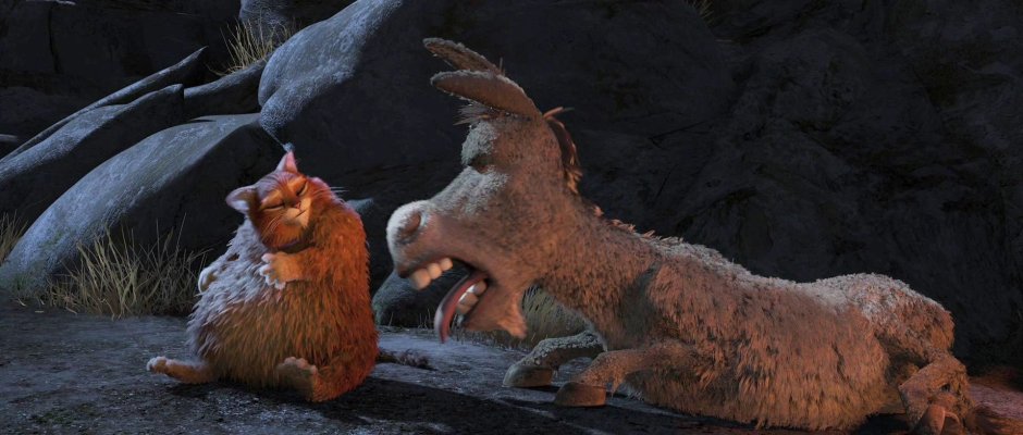 Шрек осел и кот в сапогах