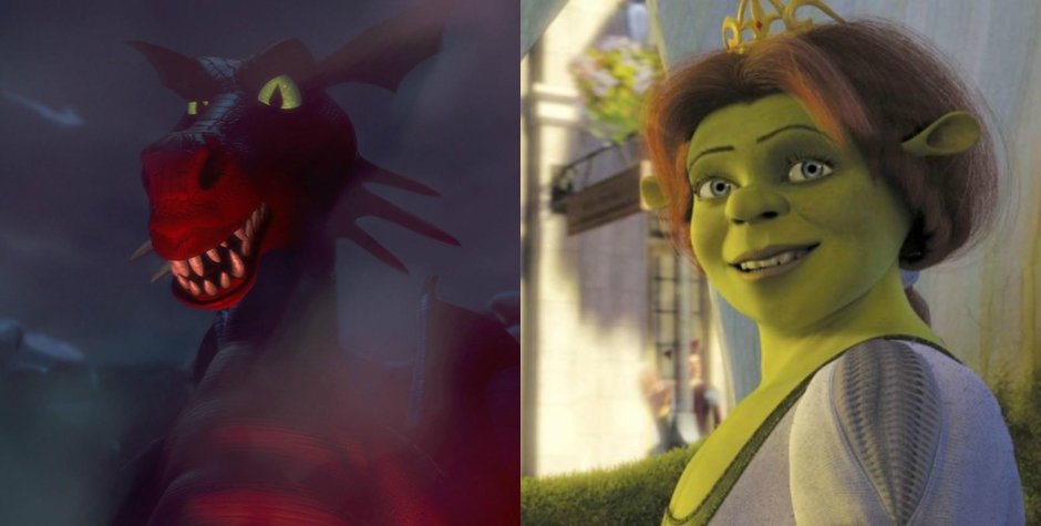 Шрек Фиона осел и дракониха