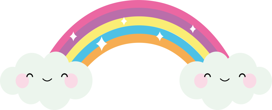 Милые облака с радугой