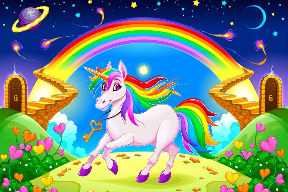 Единорог с радугой