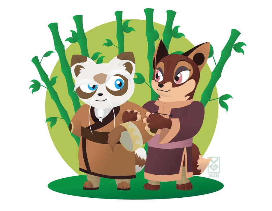 Мастер Шифу и Мей Линг