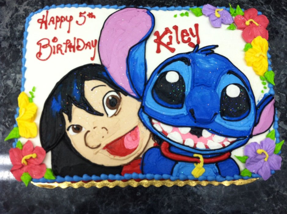Торт Лило и Стич кремовый