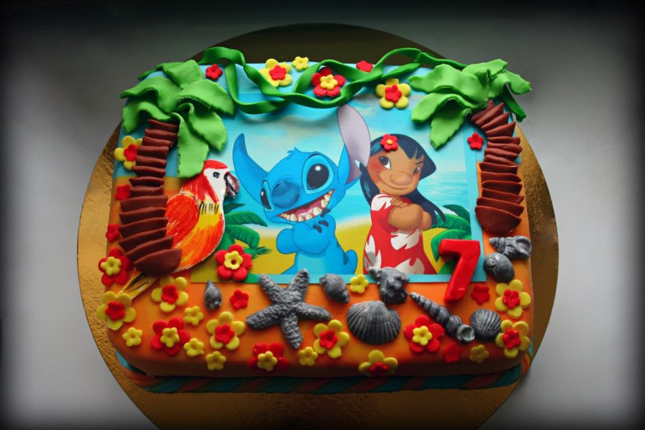 Торт Лило и Стич фотопечать