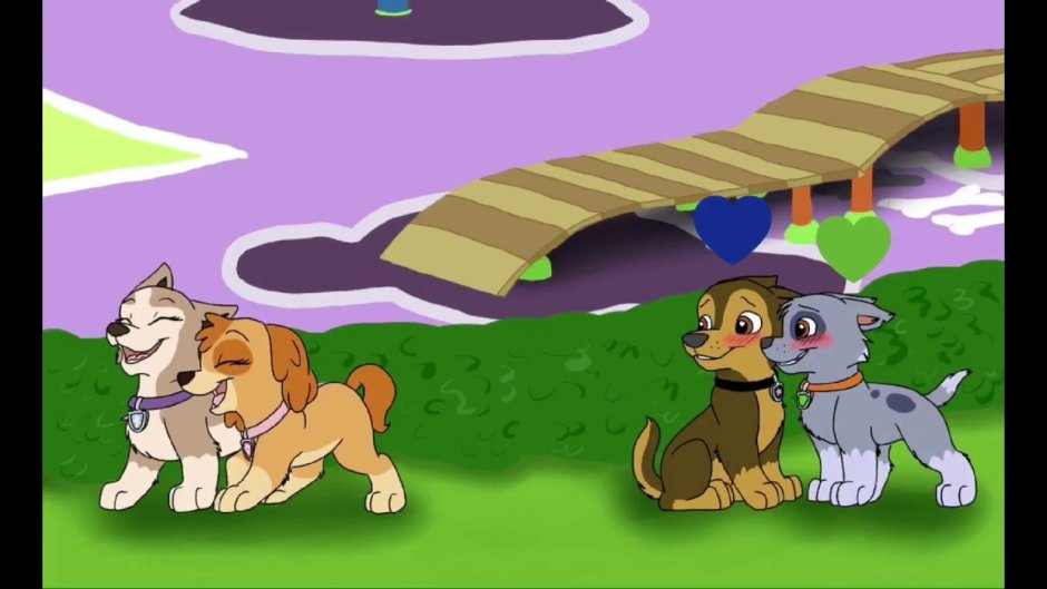 Щенячий патруль Рокки и Эверест любовь