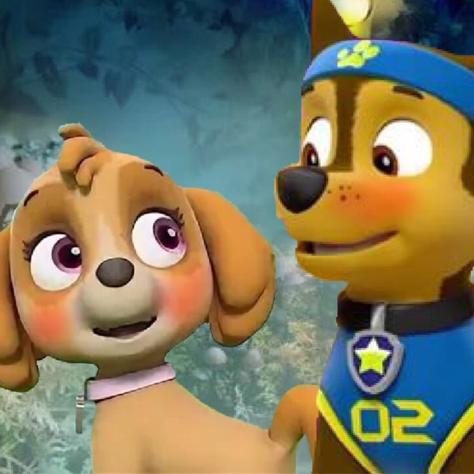 Щенячий патруль гонщик и Скай первый раз поцеловались