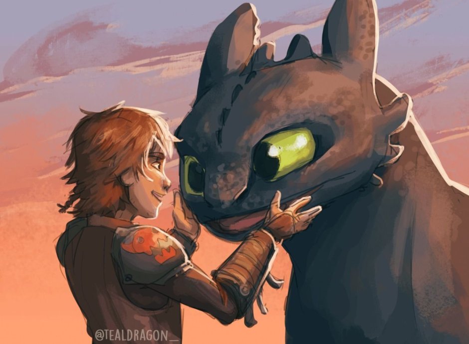 Беззубик и Иккинг обнимаются