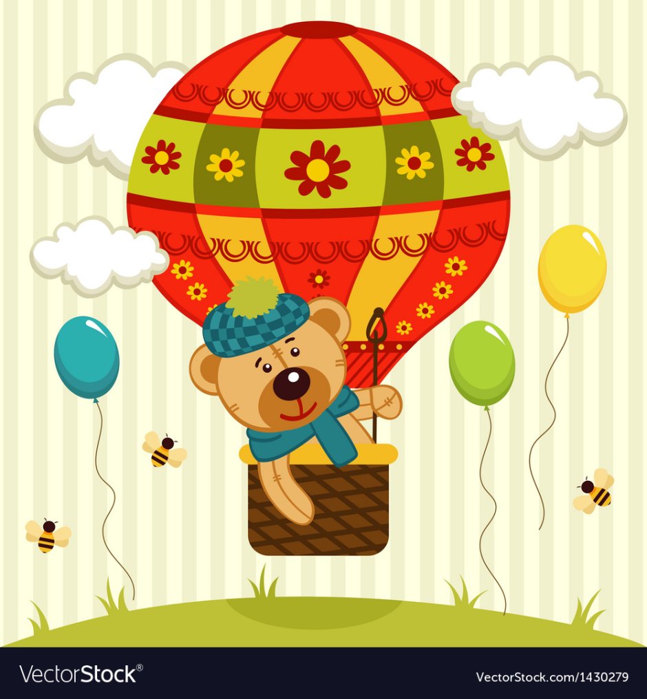 Мишка на воздушном шаре