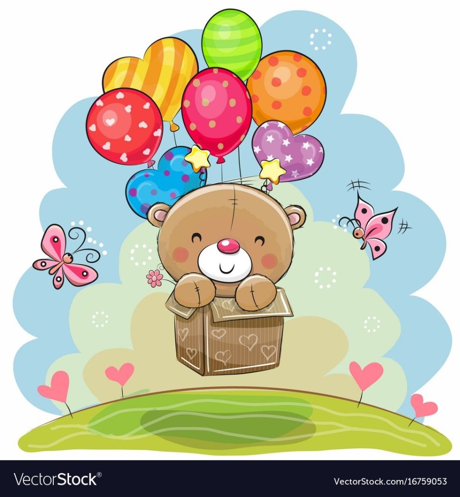 Медвежонок на воздушных шариках