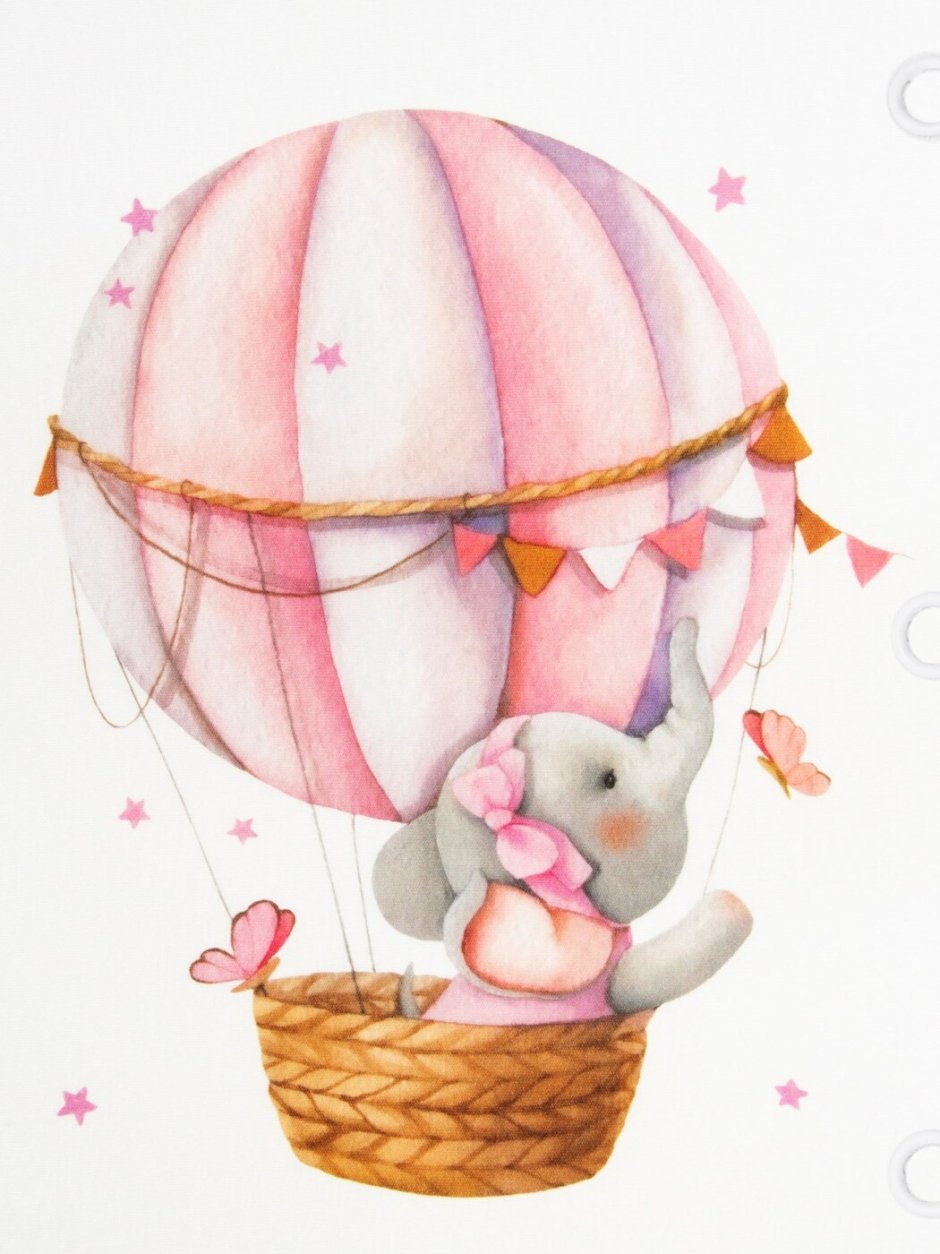 Мишка на воздушном шаре акварель