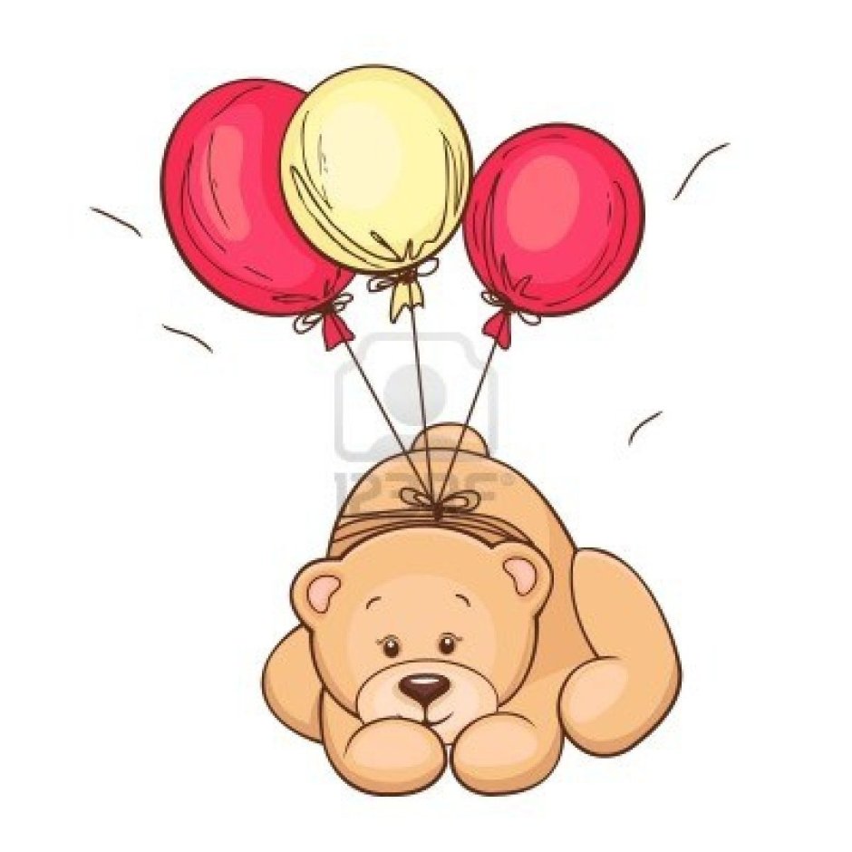 Мишка с воздушными шарами