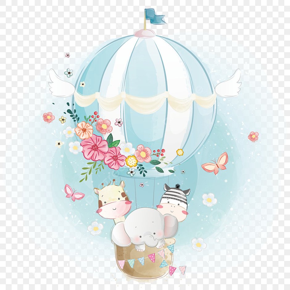 Слоник на воздушном шаре