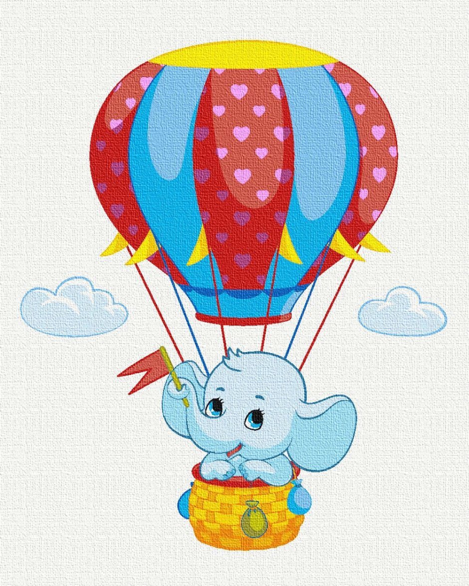 Слоненок на воздушном шаре